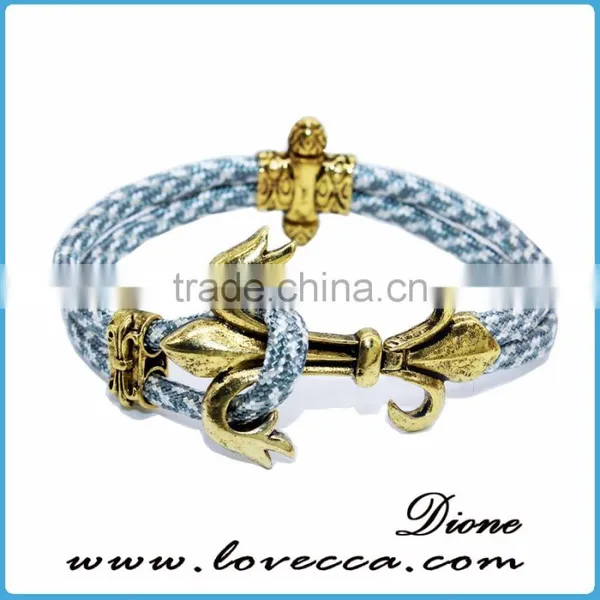 2017 Factory Price Nylon Mens Anchor Bracelet Rope Bracelet photo-4