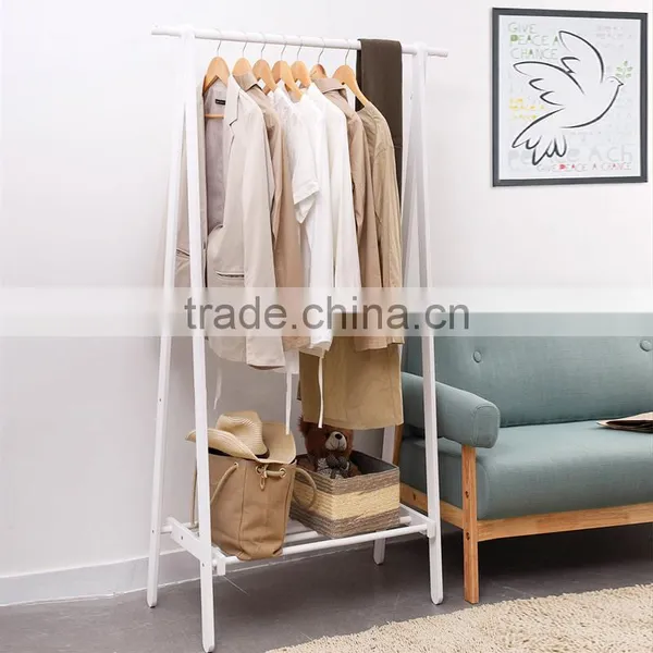 Wooden Coat Hanger With Base Board Wooden Clothes Rack photo-6