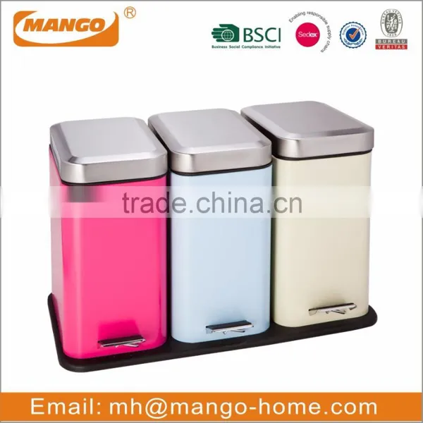 40L Two Compartments Stainless Steel Recycling Waste Bin photo-2