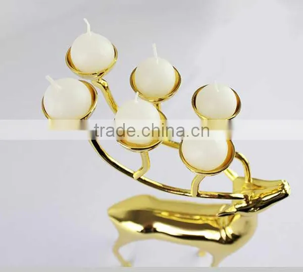 Deer Stainless Steel Silver and Gold Plated Candle Holder Candleholder With 6 Spherical Candle for Home Decoration Free Shipping photo-5
