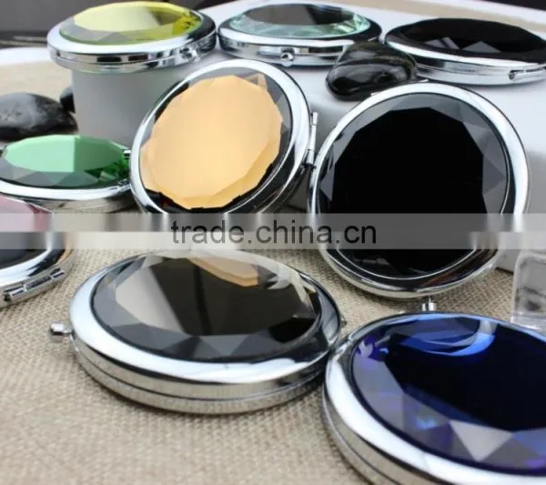 New Style Modern Round Two-Fold Cosmetic Mirror,Portable Small Cosmetic Mirror photo-3