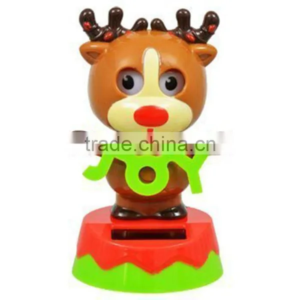 OEM Custom Christmas Sales Plastic Solar-Powered Dancing Reindeer Toy 2016