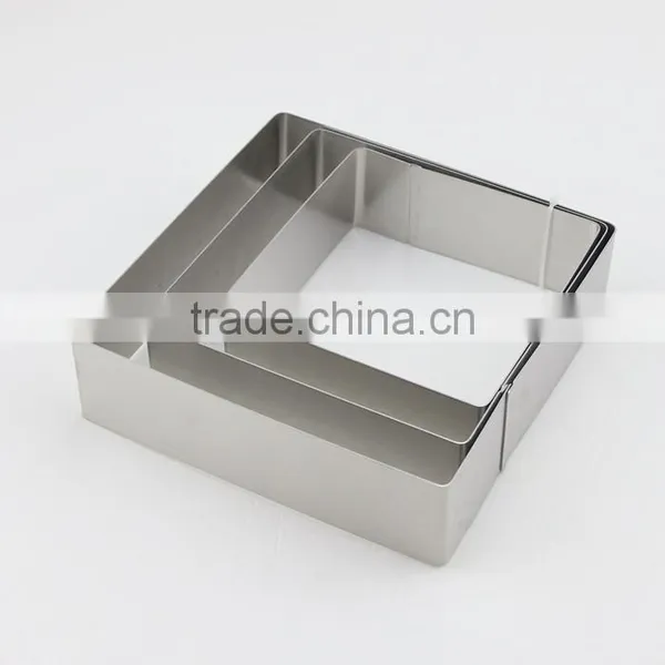 3 Sizes Stainless Steel Rectangular Molding Baking Cake Tools Pastry Rings photo-3