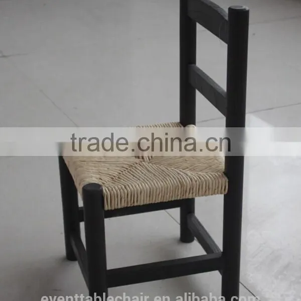 Solid Wood Children Chair With Ratten Cushion photo-2