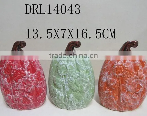 Holloween Flower Pattern on Ceramic Pumpkin Festive Decorations photo-6