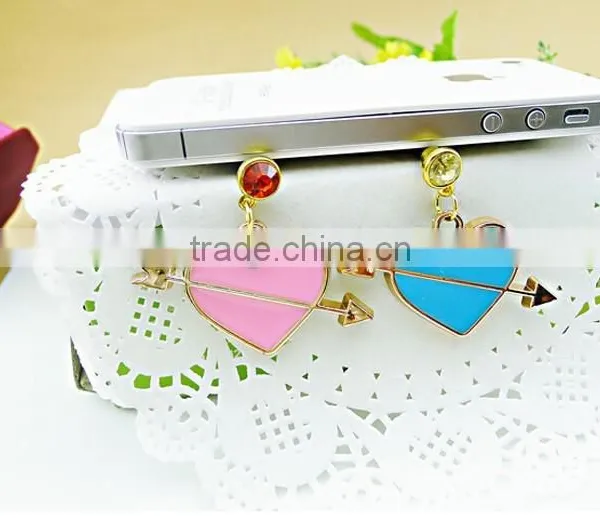 OEM Fashion 2d/3d Heart Cell Phone Earphone Anti Dust Plug for Iphone/Samsung/htc/ipad photo-2