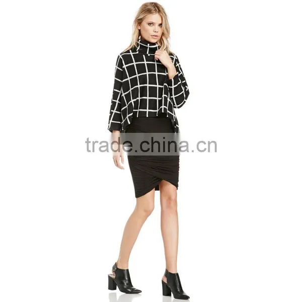 MGOO Latest Design Plain Pleated Knee Length Skirt For Ladies Magic Ruched Wrap Skirt China 15144A014 photo-2