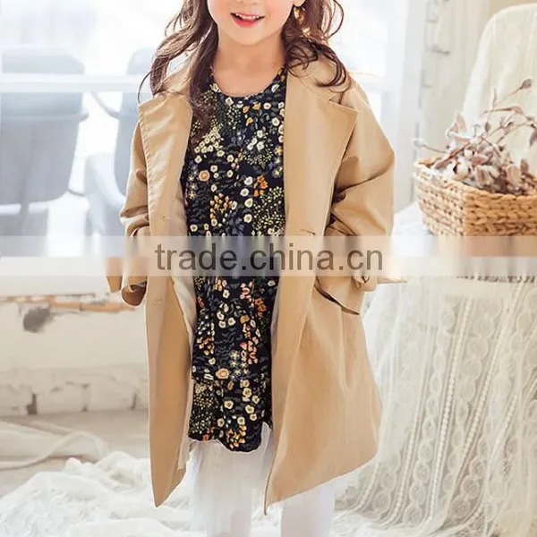 Zm35783a Children's Boutique Clothing Latest Design Girls Trench Coat photo-2