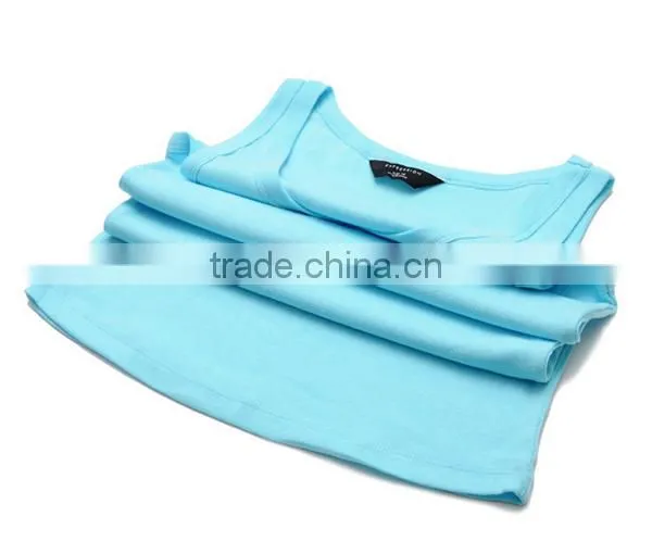 Men 100% Cotton Plain Single Undershirt Sleeveless Shirt Vest Tank Top photo-3