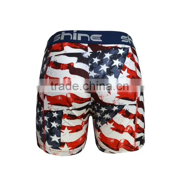 Mens Seamless Boxer Briefs American Flag Boxer Shorts Swimsuit Underwear photo-3