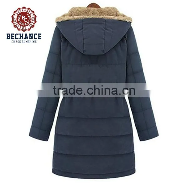 LZ269 Wholesale Supply Type OEM Service Fleece Lined Women Fashion Long Winter Jacket photo-2
