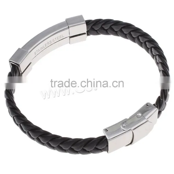 Weaving Leather Charm Bracelet Leather Bracelet Women Letter Pattern PU Cord Leather Men Bracelet photo-2