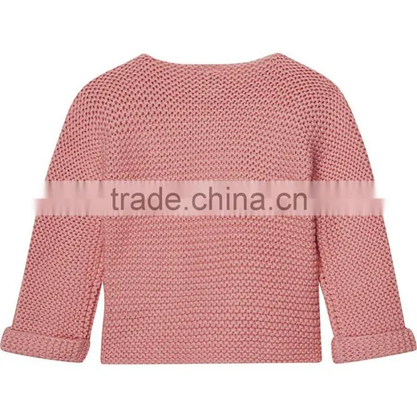 Hot Sale 2017 Custom New Style Kids Sweater Pink Children Knitted Cotton Cardigan Cashmere Sweater for Baby photo-2