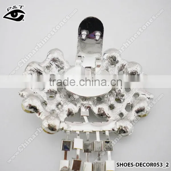 Tassel Silver Decorative Ornaments Clip On Rhinestones Metal Shoe Clip for Wedding Shoe Accessories photo-3