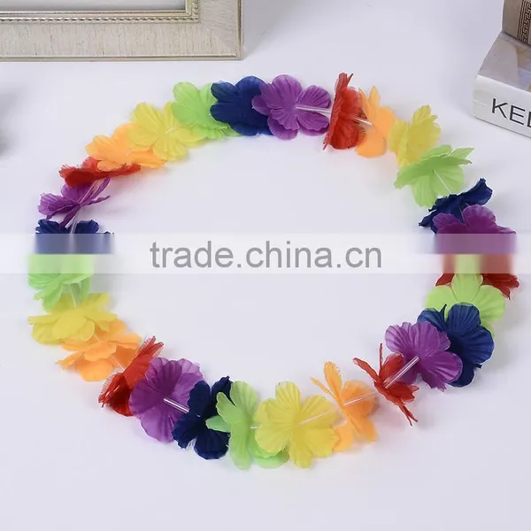 Hot Sale Hawaii Flower Necklaces Hula Lei Garland For Party Dance photo-3