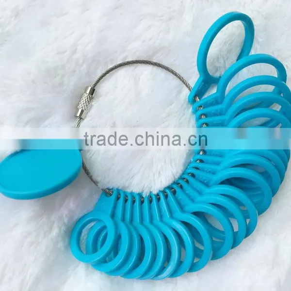 Plastic Blue International Finger Ring Sizes Gauge 4-24 Standard Universal Ring Sizer Gauge Tool Set photo-2