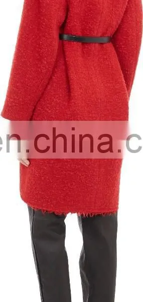 Women Fashion Long Sleeve Woolen Coat With Belt (NT208) photo-3