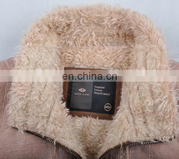 2015 Last Fashion Mens Handsome Warm Genuine Leather Jacket photo-4