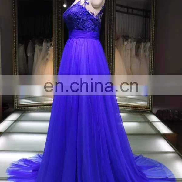 China Supplier Night Ball Gown Evening Dress With Embroidered Breast Flower photo-3