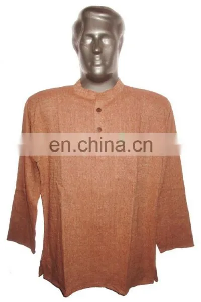 Full Sleeve Long Khadi Yoga Kurta, Size : Chest 46 x Height 34 Inches (medium, Also Available Large, Extra Large) photo-3