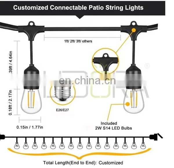 IP 65 Waterproof E26 E27 Led String Light Wedding Decoration photo-7