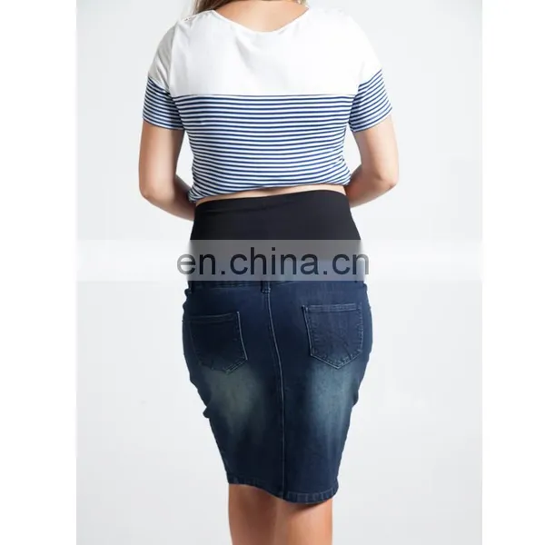 DiZNEW Fashion Plus Size Maternity Stretch Denim Skirt Women photo-3