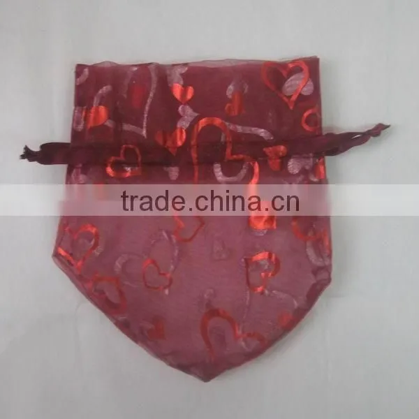 3"*8" Gold Draswtring Printed Gift Pouch With Silk-screen Printed for Christmas,party,holiday,everyday Packing photo-3