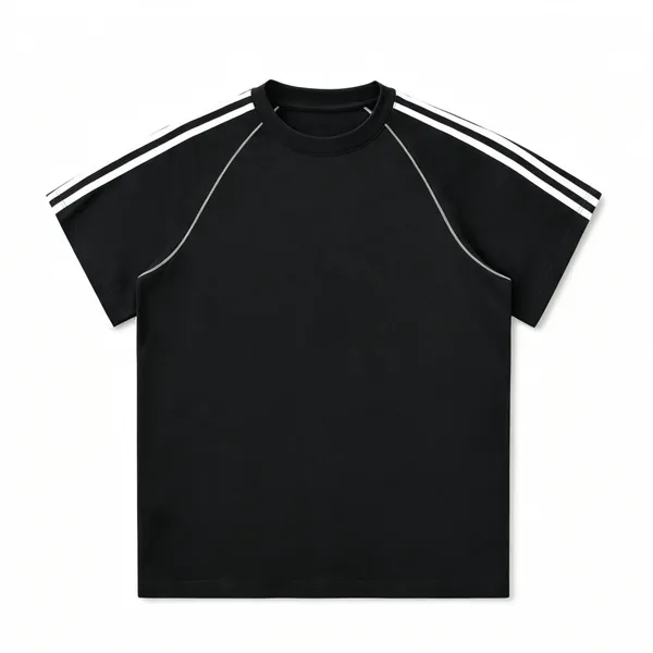 Sport Stripe Short-sleeved T-shirt With Color-block Design for Men photo-2