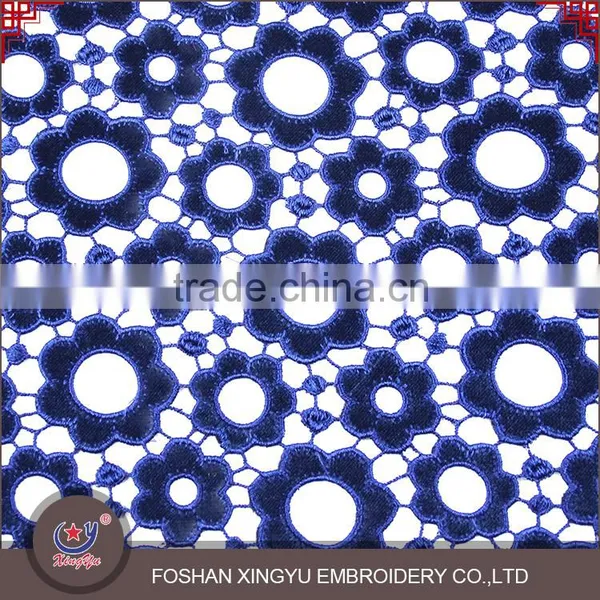 Wholesales Woolen Red/pink/blue Laser Embroidery Design Nets Flower Geometry Style Lace Fabric photo-5