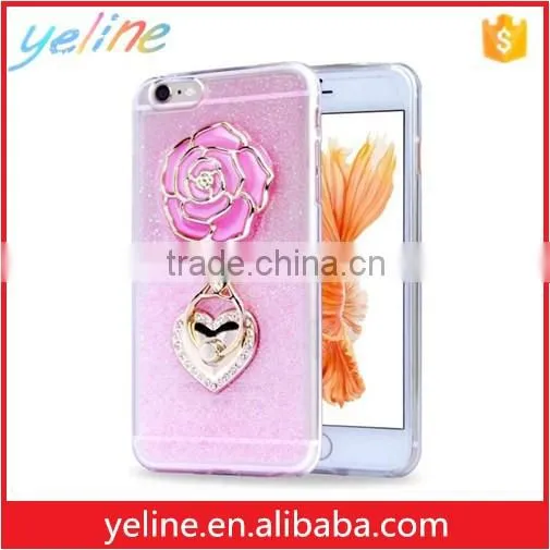 Popular New Arrival Factory Retai 3d Rose Phone Case With Finger Ring for Iphone 6s photo-3