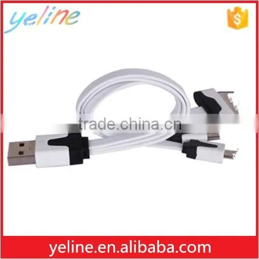 Hottest Selling Colorful Multi Use 3 in 1 Flat USB Cable for Mobile Phone photo-3