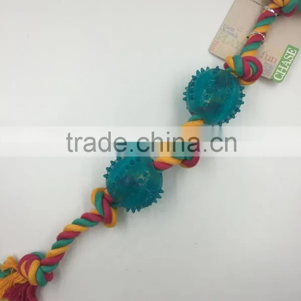 Pet Product Cotton Rope Rubber Ball Toy for Dog photo-4