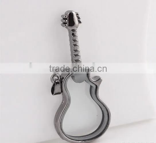 New Products Silver Jewelry Guitar Photo Locket& Floating Locket&costume Jewelry Locket photo-3