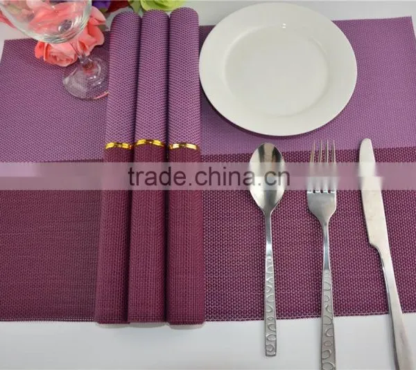 2015 New Fashion Swallow Gird PVC Placemat Modern Purple Plastic Square Restaurant Tableware Bowl Pad Table Mat photo-2