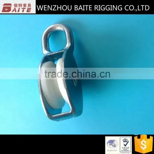Chinese Supplier Small Pulley Zinc Alloy Nylon Single Rigid Belt Pulley Wheel in Rigging Hardware Manufacturer photo-2