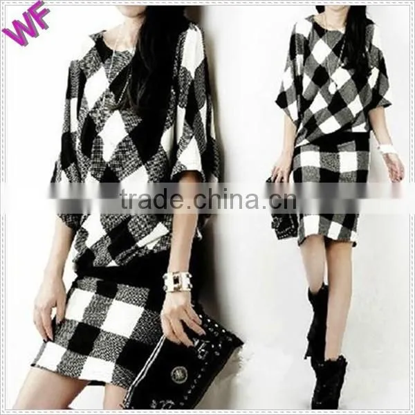 China Casual Hot Girls's Dress Batwing Sleeve Dress photo-2