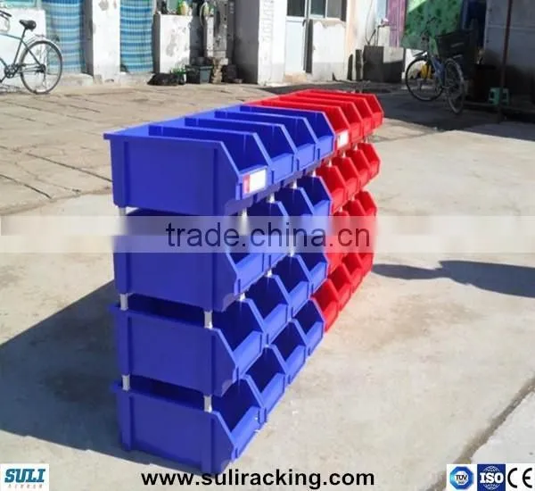 Plastic storage bin rack, racking set