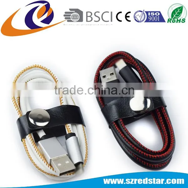 100% Real Leather Coated 2.1 A USB Cable For Iphone photo-6