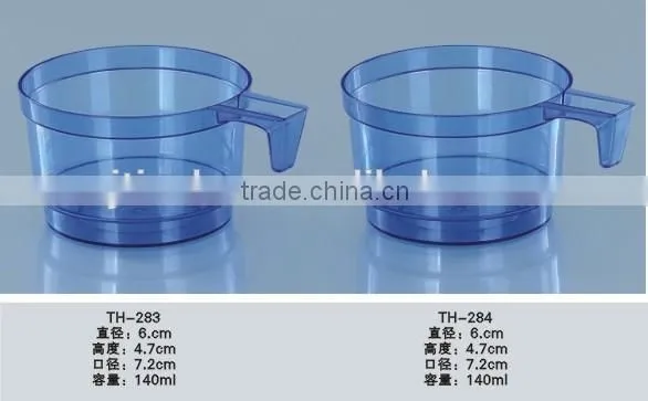 Wholesale Eco-Friendly 4.7cm High 140ml Heat Resistance PS Plastic Cup With Handle