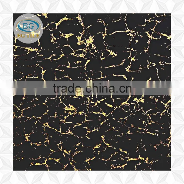60x60 Luxury Black Gold Pulati Flower Series Flooring Double Charge Vitrified Tile photo-3