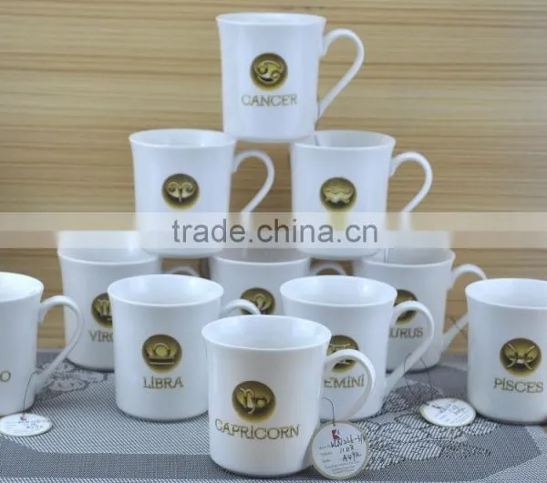 11OZ Coffee Design Square Shape Tea Cups, Shiny Surface Porcelain Mug, KL5031-366 photo-6