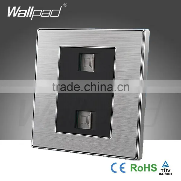 2015 China Hot Sale Wholesaler Wallpad Luxury Wall Light Switch Panel Network Computer Double COM Socket photo-3