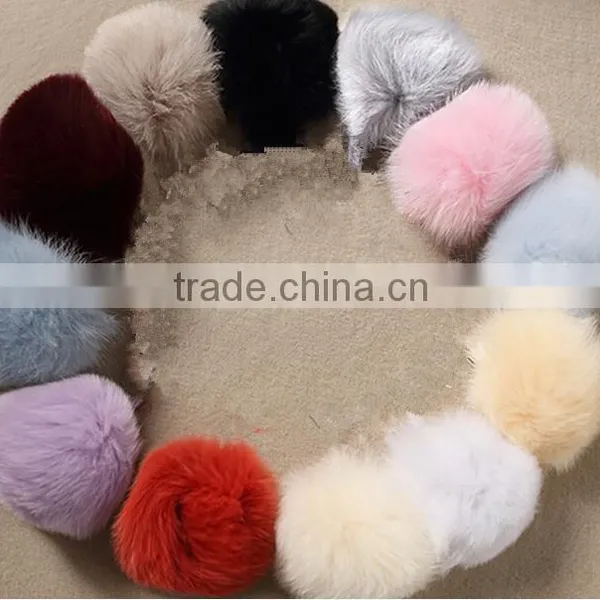Fox Fur Ball Key Chain / Fur Ball Keychain / Fox Pom Poms photo-2