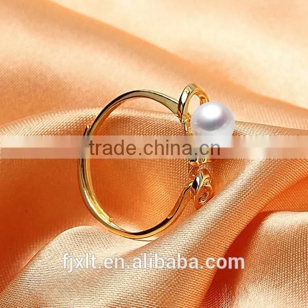 5.5-6.5mm Golden 925 Silver Jewellery Freshwater Pearl Ring Design for Woman photo-3