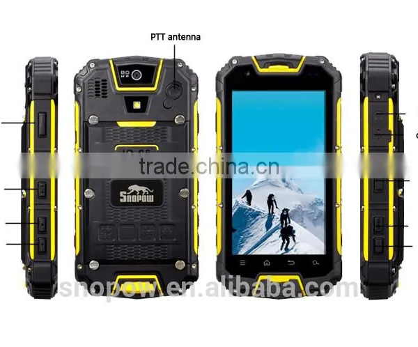 SNOPOW M8 4G MTK 6582 8Gb Rom 5.0 Inch Walkie Talkie PTT 5 KM Quad Core Call Bar Mobile Phone