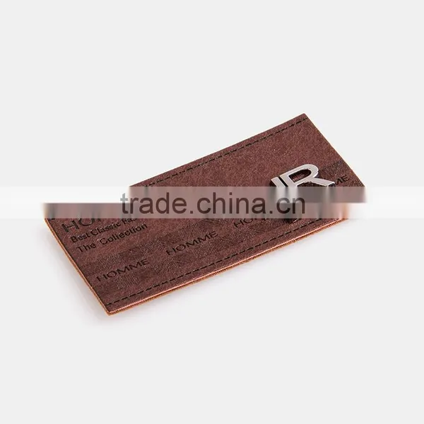 Popular Fashion Debossed Printing Brand Leather Patches for Man photo-2