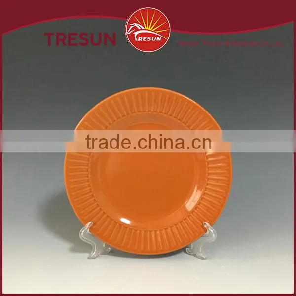 Stoneware Embossing Plates, Ceramic Solid Color Glaze Plates photo-2