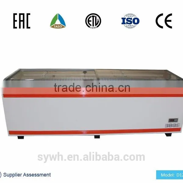 Supermarket Curved Glass Door Freezer Island Freezer With LED photo-2
