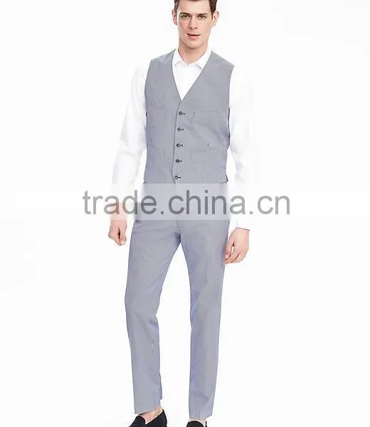 Bospoke Slim Fit Light Grey Latest Design Coat Pant Men Suit photo-6