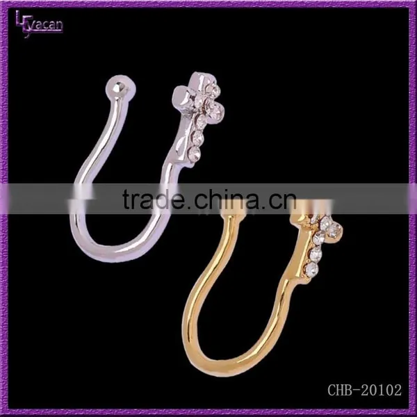 Yiwu Factory Price Brass Septum Nose Ring Fake Septum Ring Wholesale Best Nose Rings